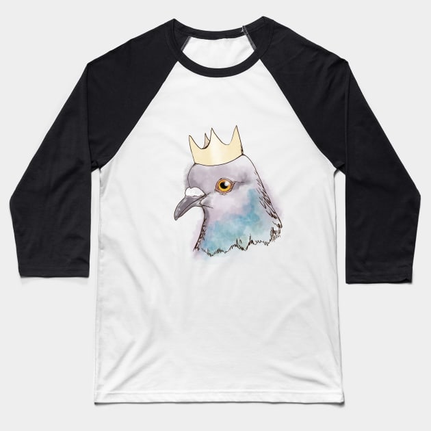 Pigeon King Baseball T-Shirt by AmysBirdHouse